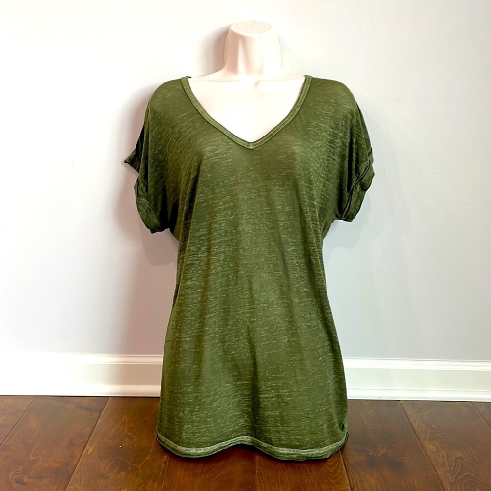 Maurices Green Loose Fit Short Sleeve Top